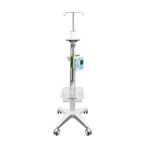 Suporte para soro com rodízios - MK-IS06 - Zhangjiagang Medi Medical Equipment - 2 ganchos / telescópico / com suporte para bomba de infusão