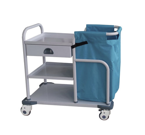 Carrinho para roupa médico-hospitalar - MK-S13B - Zhangjiagang Medi Medical Equipment - para lavanderia / 1 gaveta / com 3 prateleiras