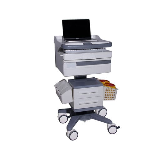 Carrinho para computador com altura regulável - MK-PC03 - Zhangjiagang Medi Medical Equipment - com gavetas / modular