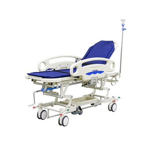 Carro-maca de transporte - YA-PS15 - Zhangjiagang Medi Medical Equipment - manual / com encosto regulável / articulado em 2 seções
