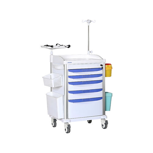 Carrinho de emergência - MK-P17 - Zhangjiagang Medi Medical Equipment - hospitalar / para cilindros de oxigênio / para desfibrilador