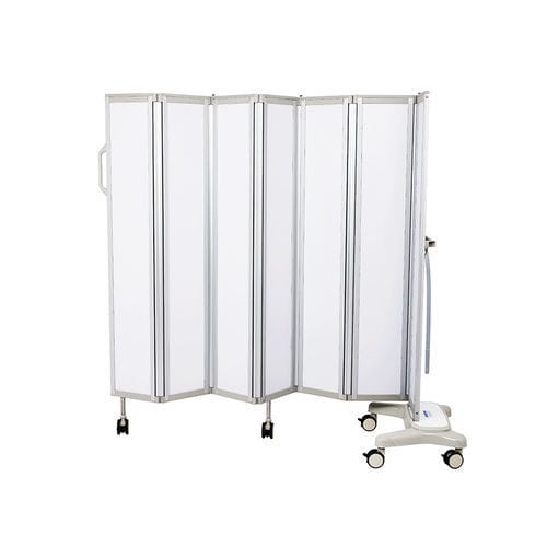 Biombo hospitalar com rodízios - MK-N03 - Zhangjiagang Medi Medical Equipment - dobrável / portátil / 6 faces