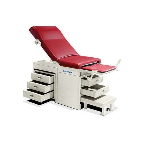 Mesa para exame ginecológico - MC-C01 - Zhangjiagang Medi Medical Equipment - manual / com encosto regulável / com compartimentos de arrumação