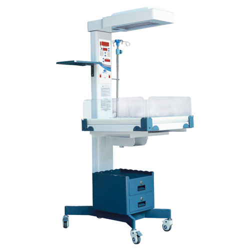 Berço aquecido neonatal com lâmpada para fototerapia - BPL FLORET 1000 - BPL Medical Technologies - com rodízios