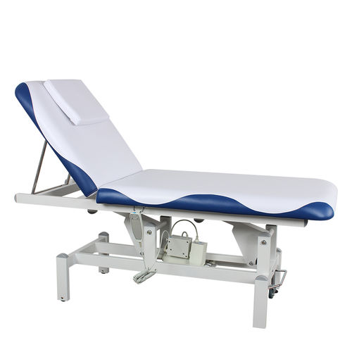Mesa de massagem elétrica - DP-8230 - Guangdong Dongpin Beauty & Medical Technology - com rodízios / com apoio de cabeça / com encosto regulável