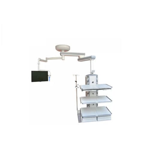 Estativa de braço de teto - HFP-SS90/160 - Shanghai Huifeng Medical Instrument - para cuidados intensivos / com prateleiras / com braço de suporte para monitor