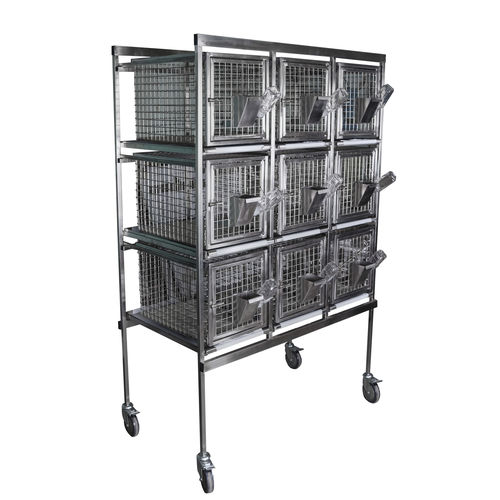 Gaiola veterinária para coelhos - CL-1231 3х3 - Vetbot - modular / com 9 compartimentos / em aço inoxidável