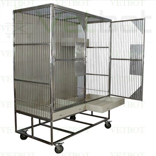 Jaula para experimentação animal modular - 80516 - Vetbot - com rodízios / em aço inoxidável / com prateleiras