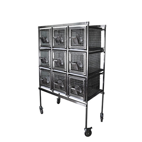 Gaiola veterinária para coelhos - VETBOT CL-1231.3  - Vetbot - modular / com 9 compartimentos / em aço inoxidável