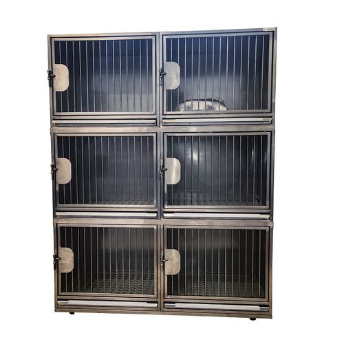 Gaiola veterinária modular - MVK-7 - Vetbot - em aço inoxidável / em polipropileno