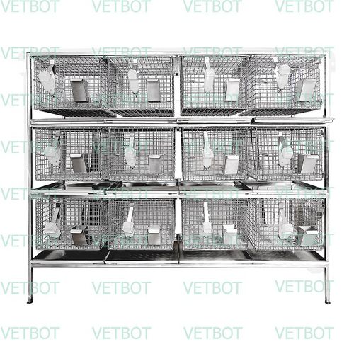 Gaiola veterinária para coelhos - CL-1306.4 - Vetbot - modular / em aço inoxidável / em polipropileno