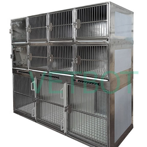 Gaiola veterinária para gatos - №80608 - Vetbot - para cães / modular / em aço inoxidável