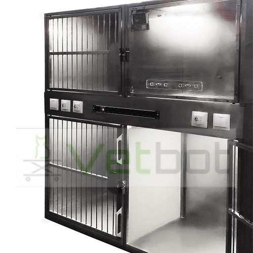 Gaiola veterinária modular - 80625.1  - Vetbot - em aço inoxidável / com roda de exercícios