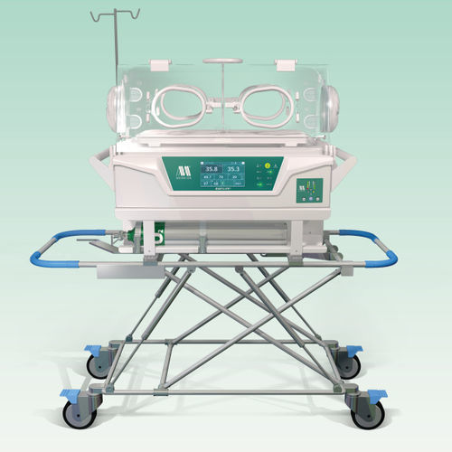 Incubadora neonatal com rodízios - BabyLife® BLF-2001T - MEDICOR Elektronika - elétrica / com 4 portinholas