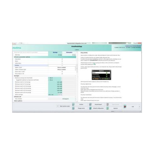 Módulo de software de gestão de bomba de perfusão - Configurator - Medima - médico-hospitalar / baseado em tecnologia Web