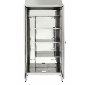 Armário com prateleiras - PS/02 - CIROLDI SPA - com porta / em aço inoxidável / com 2 portas
