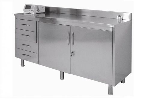 Armário para sala de cirurgia - YIBTECH AML 01 - Yiber Elektronik - com gavetas / em aço inoxidável / com 2 portas