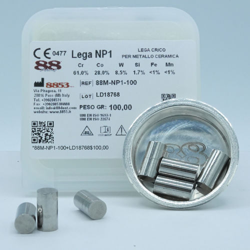 Material dentário em liga metálica - 88Dent - para restauração dentária