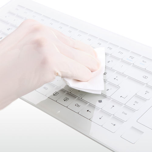 Teclado com touchpad - HospiTouch - PrehKeyTec GmbH - com ponteiro / de vidro / USB