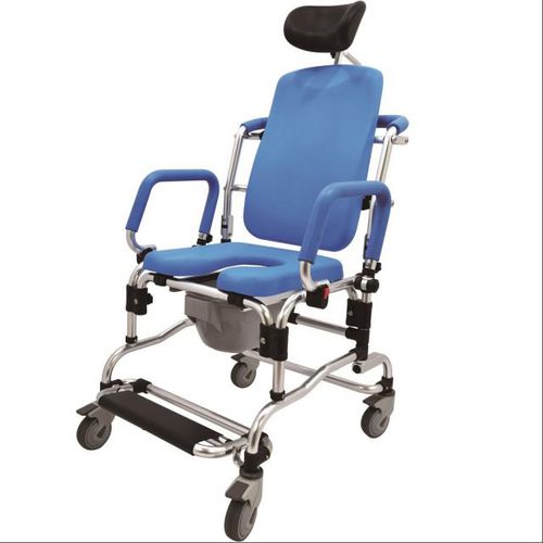 Cadeira de banho com encosto alto - HS6007-BL - Forever Young Enterprise - com braços / móvel / com apoio para pés