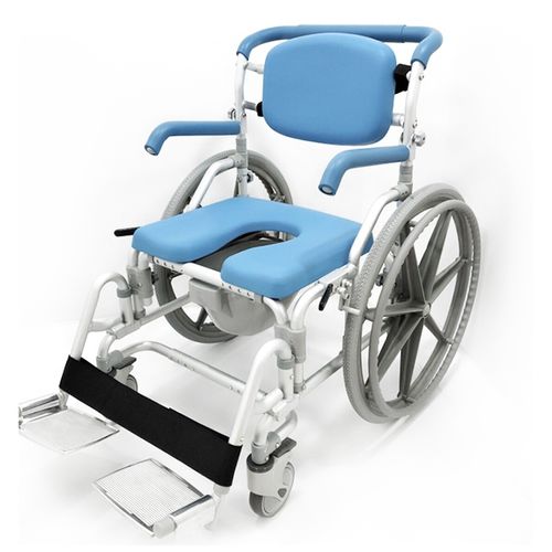 Assento de banho com braços - HS6663-BL - Forever Young Enterprise - com rodízios / com apoio para pés / com abertura higiênica