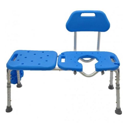 Cadeira de banho com abertura higiênica - HS3220-BL - Forever Young Enterprise - com encosto / com altura regulável / em material plástico
