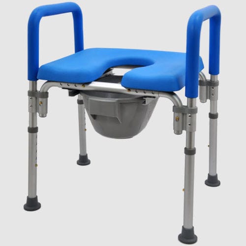 Cadeira higiênica com braços - HT3016-BL - Forever Young Enterprise - com balde / sem encosto / com altura regulável