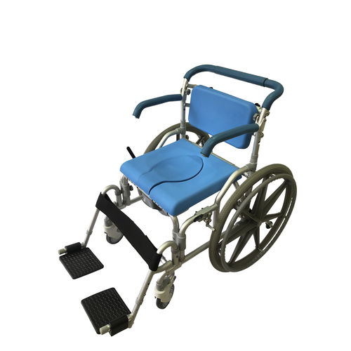 Cadeira higiênica para pessoas obesas - HS6667-BL - Forever Young Enterprise - com braços / com rodízios / com apoio para pés