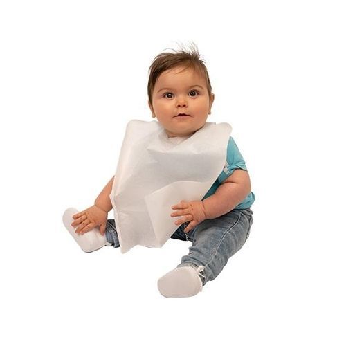 Babador hospitalar descartável - 20.909S - Kolmi - infantil / branco