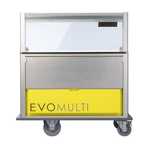 Carrinho de transporte - EVOMULTI - Rational Production Srl - para refeições / de distribuição de bandejas / com prateleiras
