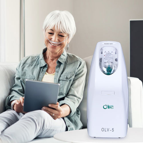 Concentrador de oxigênio médico-hospitalar - OLV-51 - Zhengzhou Olive Electronic Technology - com rodízios / compacto / de fluxo contínuo