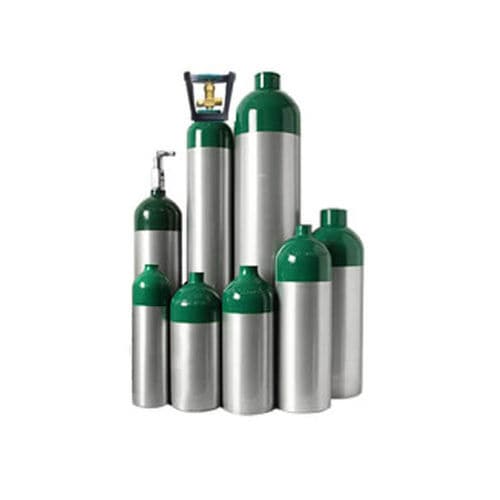 Cilindro de gás medicinal em alumínio - CA series - AMCAREMED TECHNOLOGY - em material não magnético / cinza