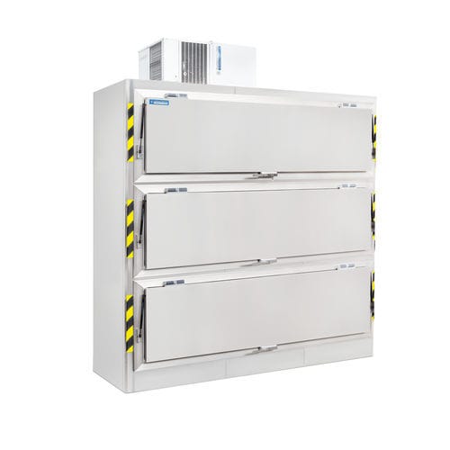 Câmara mortuária para macas de transporte de corpos - NE-303-L - ANATHOMIC SOLUTIONS, S.L.U. - 3 corpos / lateral / com porta