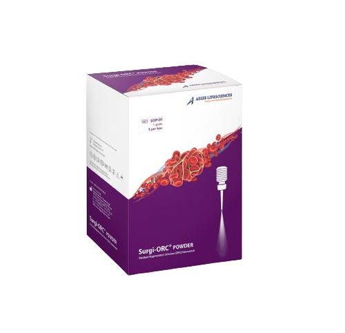 Agente hemostático em pó - Surgi-ORC® Powder - Aegis Lifesciences - para cirurgia cardiovascular / para cirurgia ortopédica / para cirurgia urológica