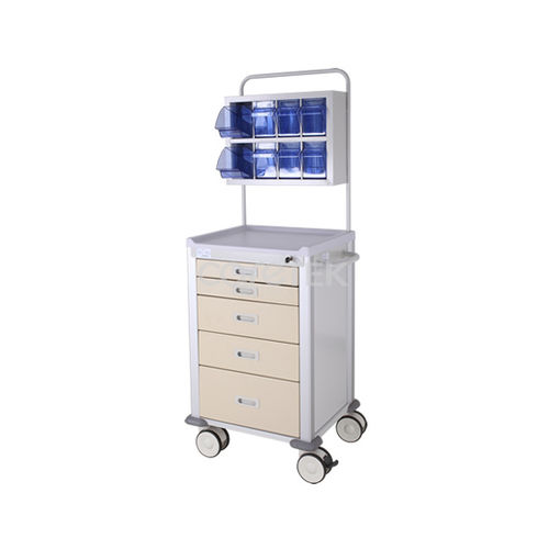 Carrinho de anestesia - CAA-005 - Caretek Medical - hospitalar / para dispositivos médicos / 5 gavetas
