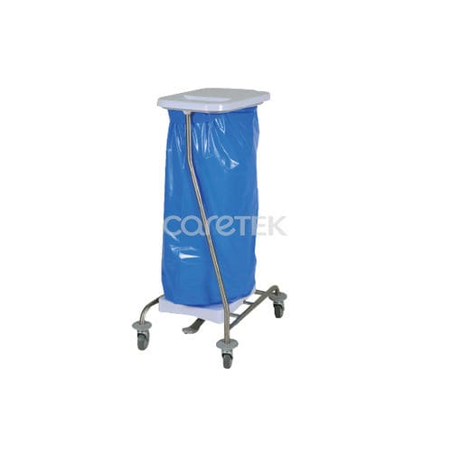 Carrinho com suporte para saco para hospital - CB10P & BASECB - Caretek Medical - de limpeza / de transporte / com compartimentos de arrumação
