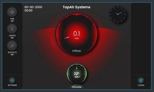 Unidade de controle de velocidade do ar - VAV-CI-4.3 - TopAir Systems, Inc. - para capelas de aspiração / com tela sensível ao toque