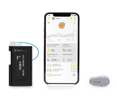 Bomba de insulina com conexão sem fio - mylife YpsoPump - MyLife - com touch screen
