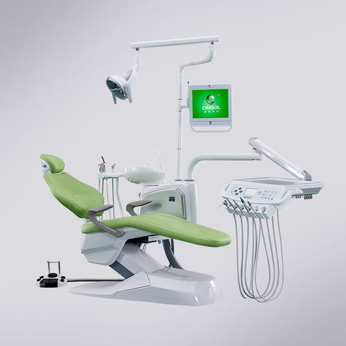Conjunto odontológico com monitor - X1-2020 - Foshan Cingol Medical Instrument Co.,Ltd - com mesa de equipo / com luz LED