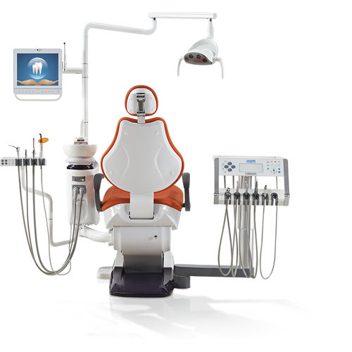 Conjunto odontológico com monitor - X5+ - Foshan Cingol Medical Instrument Co.,Ltd - com mesa de equipo / com luz LED