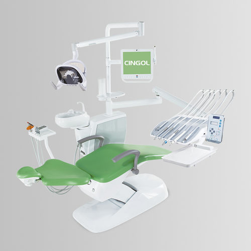 Conjunto odontológico com monitor - X1 2020 Top-Mounted - Foshan Cingol Medical Instrument Co.,Ltd - com mesa de equipo / com luz LED