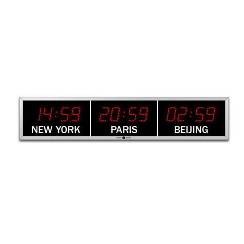 Relógio digital - LEDI® WORLD 7 reverso - Gorgy Timing SAS - para estabelecimento de saúde / de sincronização