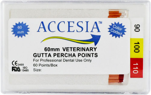 Ponta de Guta-Percha para odontologia veterinária - 06-04-005 - Accesia