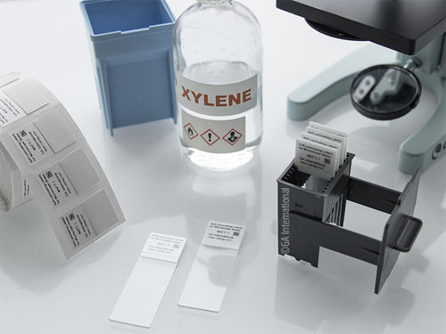 Etiqueta para lâminas de microscópio - HistoLAM™️ - GA International - resistente a produtos químicos / resistente ao calor / resistente ao álcool