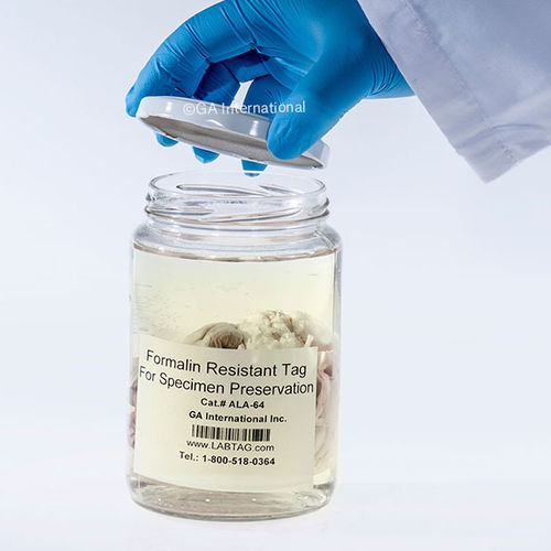 Etiqueta para frascos de armazenagem - FormaliTAG™ - GA International - resistente a produtos químicos / para armazenamento de longa duração / resistente ao álcool