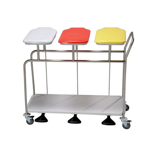 Carrinho para roupa suja - AXLBC3CP/H - MECHIN - de transporte / com porta / 3 bolsas