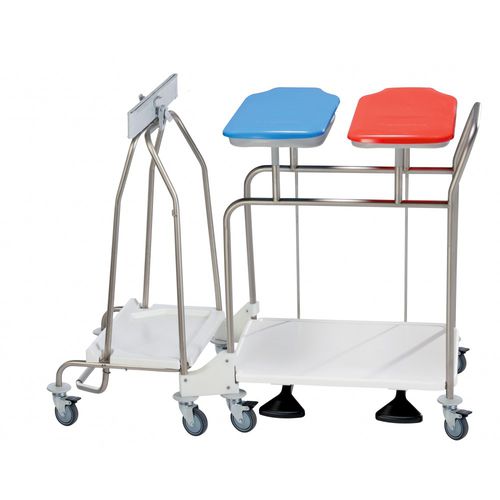 Carrinho para roupa suja - AXLBC2SCP/H - MECHIN - médico-hospitalar / de transporte / com lixeira