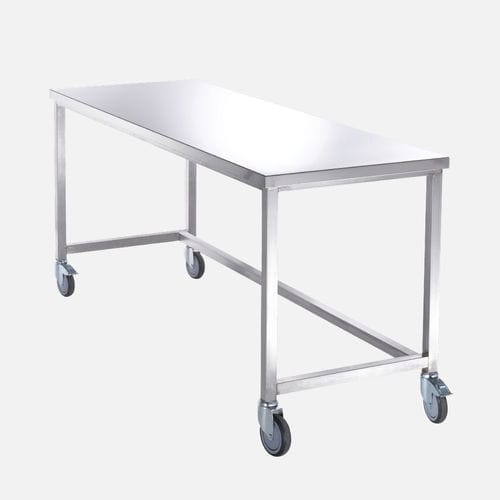 Mesa de trabalho - 191INOX - MECHIN - retangular / com rodízios / em aço inoxidável