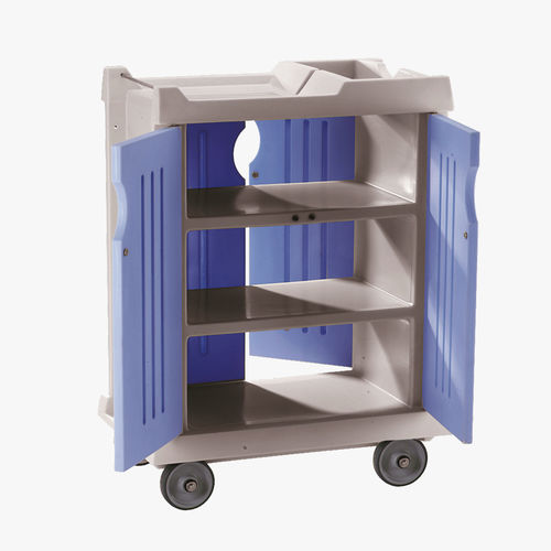 Carrinho de troca - SR089500 - MECHIN - em polietileno / com 3 prateleiras / com porta