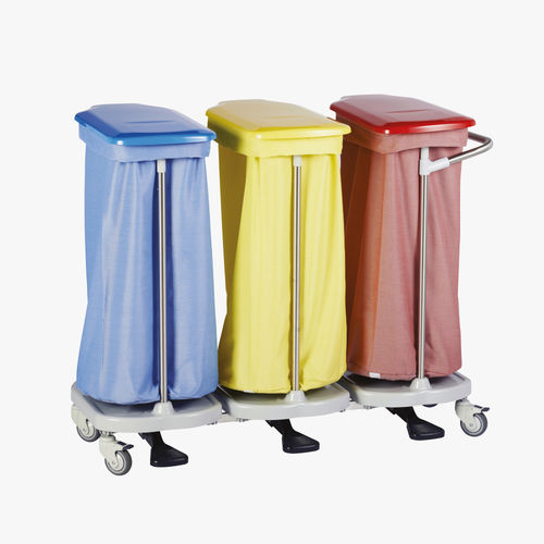 Carrinho para roupa suja - LBC3PNM - MECHIN - para hospital / de transporte / 3 bolsas